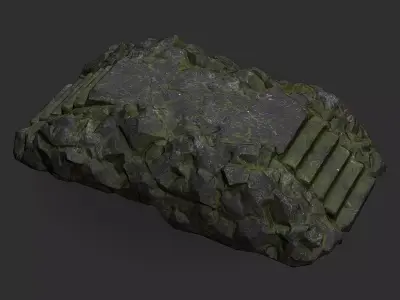 Stairs stone staircase 06 Low-poly 3D model