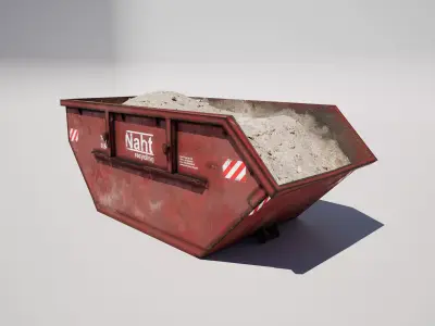 Construction Dumpster with Debris 3D model
