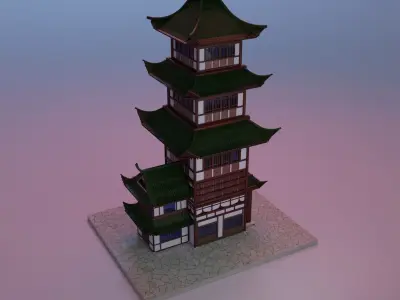 Japanese  Structures Buildings  3D Model Pack