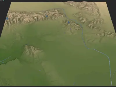 Los Angeles - 3D Terrain Low-poly 3D model