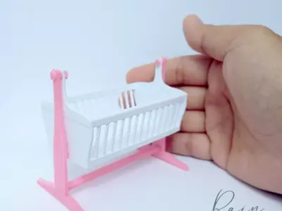 BABY CRADLE MINIATURE FURNITURE FOR DOLLHOUSE 3D print model