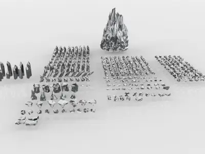 stones low poly swarovski crystal point 3D model