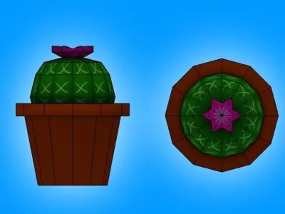 Ornamental Cactus  Free low-poly 3D model