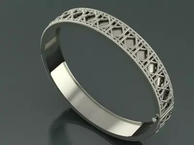 The Aurelian Lattice Bangle Bracelet jewelry 3D model - for Her 3D print model