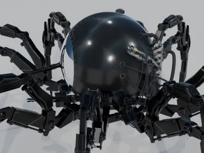 Robot Spider Low-poly 3D model by strikq