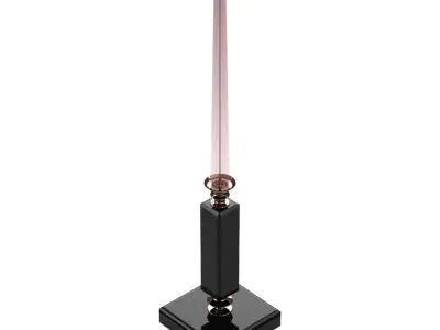 Candlestick I candle holder with candle 3D model