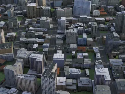 City 52 Low-poly 3D model