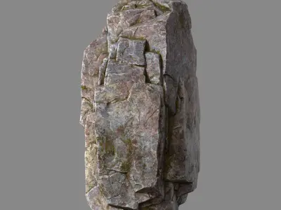 Mossy rock Low-poly 3D model