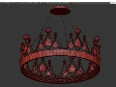 Crown Chandelier Low-poly 3D model