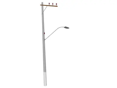 Concrete Lamp Post - Light Pole - Light Post - Street Light 47 3D model