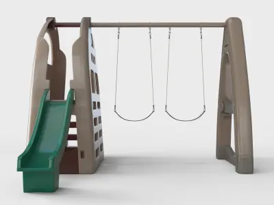 Playhouse Climber and Swing Set 3D model