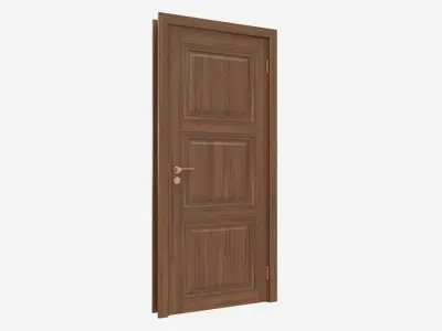 Classic Wooden Interior Door with Furniture 019 3D model