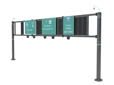 Highway Sign 10 Low-poly 3D model