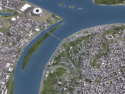 Nizhny Novgorod - 3D City Model Low-poly 3D model