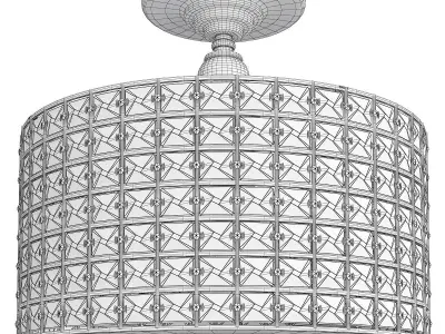  Anchiaios 3 Light Semi Flush Mount Chrome Low-poly 3D model
