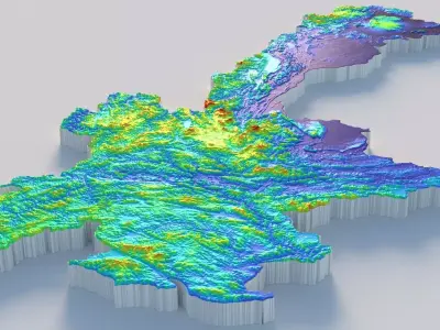 Laos Terrain Country 3D model