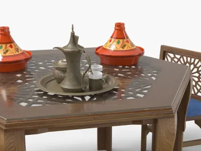  Arabian Dining Set with Tagines and Coffee Set 
