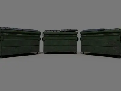 Urban Dumpster Low-poly 3D Model Low-poly 3D model