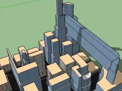 CITY  City Map  Cityscape   Skyscrapers  Urban  Low Budget City  3D model