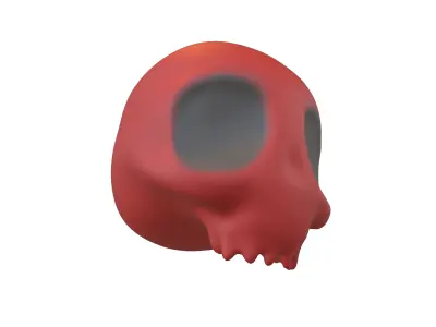 Cartoon Skull v2 006 Low-poly 3D model