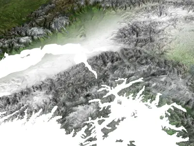 High detailed relief map of Alaska 3D model