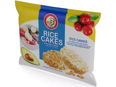 Dry breakfast and cereal Rice Cakes Low-poly 3D model