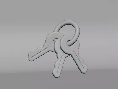 Bunch of keys Low-poly 3D model