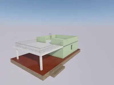 Single-Room House with Upper Floor Access Free 3D model