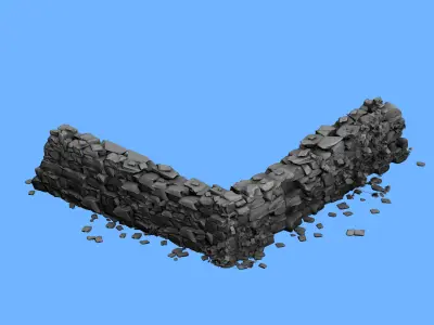 Rui wall - stone wall 3D model