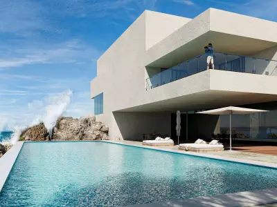 Casa villa beach scene 3D model