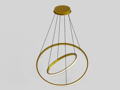 Modern Double Ring Hanging Lights model Low-poly 3D model