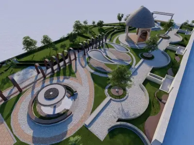 public park-Private Park Landscape 3D model
