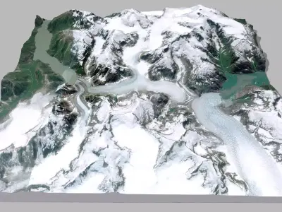 Mountain landscape Shakes glaiser 3D model