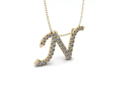 Pendant Alphabet Letter N 3D print model