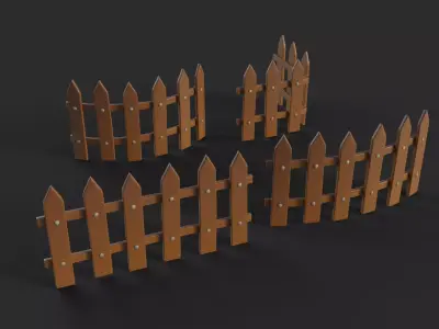 Cartoon Fence 2 3D model