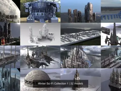 Winter Sci-Fi Collection 1 3D Model Pack