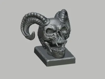 Skull scream horns Headphone Stand Cyborg Headset Stand 3D print model