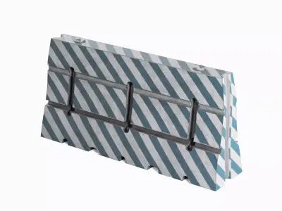 Dirty Traffic Barrier 05 3D model