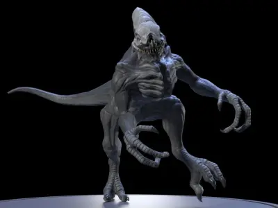 Alien 1 0 7 creature Low-poly 3D model