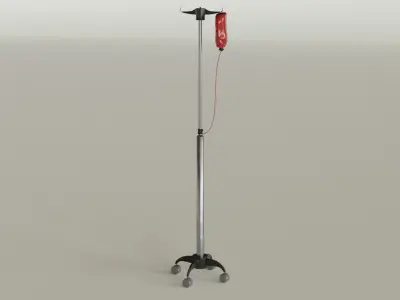 Drip blood stand Low-poly 3D model