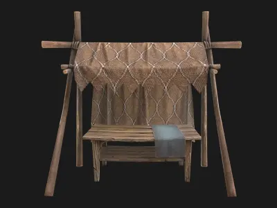 Bazaar Stall Low-poly 3D model