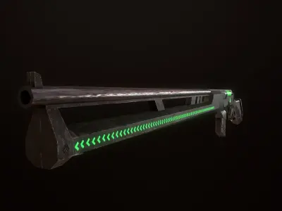 Sci-Fi Railgun Low-poly 3D model