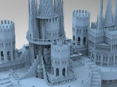 London inspired Watchtower Castle  3D model