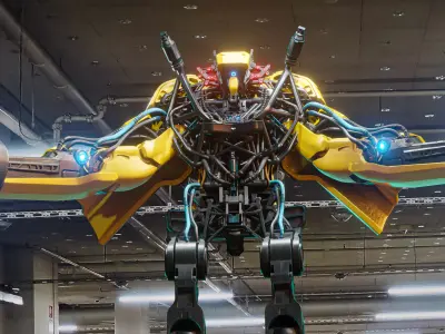 Futuristic Robot Photorealistic Character blender 3D model 3D model