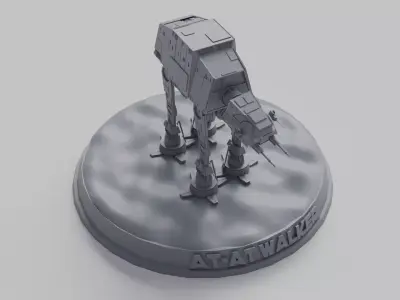 3D Printable AT AT Fighter Star Wars Low-poly 3D model