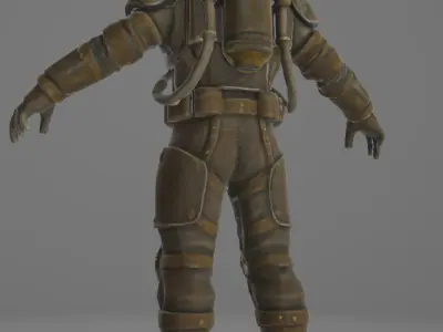 Game-Ready Rigged Deepsea Diver Low-poly 3D model  Low-poly 3D model