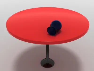 Table with Vase Free low-poly 3D model