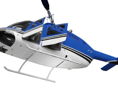  Bell 206B5 JetRanger Helicopter Rigged for Maya 