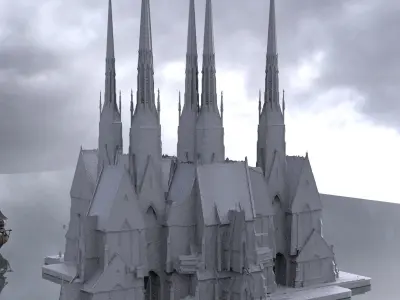 Caribbean Church tall 3D 3D model