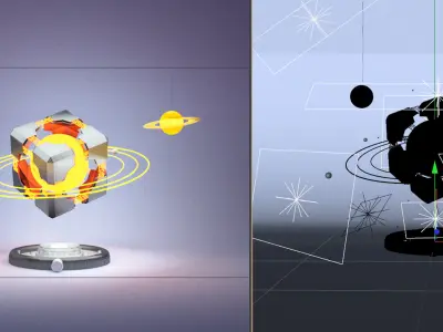 Scifi tech cube energy power space allspark universe planet 3D model